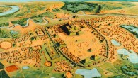 An artist’s rendering of Cahokia. Image credit: University of Chicago.