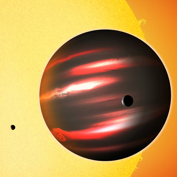 An artist’s conception of the gas giant exoplanet TrES-2b. Image credit: David A. Aguilar / CfA.