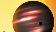 An artist’s conception of the gas giant exoplanet TrES-2b. Image credit: David A. Aguilar / CfA.