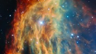 This image uses data from the FORS instrument on the Very Large Telescope. The stellar core of the Medusa Nebula is not the bright star in the center of this image - this is a foreground star called TYC 776-1339-1. Medusa’s central star is a dimmer, bluish star lying just off-center of the crescent shape and in the right-hand part of this image. Image credit: ESO.