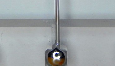 This image shows the liquid metal antenna. Image credit: Jacob Adams.