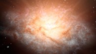 This artist’s concept depicts the extremely luminous infrared galaxy WISE J2246-0526. Image credit: NASA / JPL-Caltech