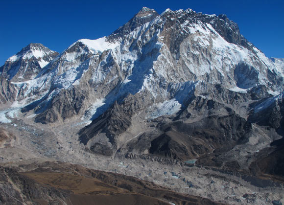 Everest and Khumbu glacier in the Dudh Koshi basin. Image credit: Patrick Wagnon.