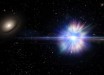 This is an artist’s concept of a Type Ia supernova exploding in the intergalactic space between galaxies within a galactic cluster. Image credit: Alex Parker / NASA / SDSS.