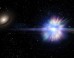 This is an artist’s concept of a Type Ia supernova exploding in the intergalactic space between galaxies within a galactic cluster. Image credit: Alex Parker / NASA / SDSS.