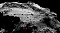 By combining radio-wave data exchanged between Rosetta and Philae as part of the CONSERT experiment with trajectory data and the current model of the shape of Comet 67P/Churyumov-Gerasimenko, the location of the lander has been determined to lie within an ellipse measuring approximately 16 x 160 m. The CONSERT ellipse corresponds to the outer limits of the various solutions identified for the likely landing site of Philae, although this depends to some extent on the shape model assumed. Image credit: ESA / Rosetta / Philae / CONSERT / MPS for OSIRIS Team / UPD / LAM / IAA / SSO / INTA / UPM / DASP / IDA.