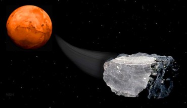 A meteorite from the Red Planet. Image credit: Michael Helfenbein.