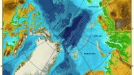 Bathymetric map of the Arctic Ocean.