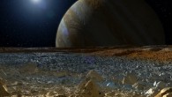 Artist’s concept shows a simulated view from the surface of Jupiter’s moon Europa. Image credit: NASA / JPL-Caltech.