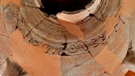 Letters written in Canaanite script could be discerned on the jar. Image credit: Tal Rogovsky / Israel Antiquities Authority.