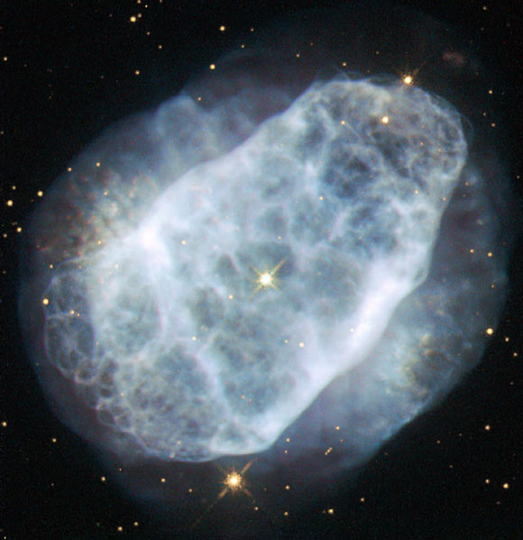 This image shows the planetary nebula NGC 6153. Its central star is faint and of unknown spectral type. Image credit: ESA / Hubble / NASA / Matej Novak.
