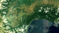 Acquired on 27 June 2015, this first image from Sentinel-2A covers the Po Valley, framed by the Alps in the north and the coastal mountains of France and Italy in the south. The stripes observed over water are expected artifacts due to the arrangement of the detectors in the Sentinel-2A’s MSI instrument. Image credit: Copernicus data / ESA.