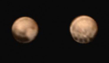New images show two very different faces of Pluto, one with a series of strange spots. About half of the dwarf planet is imaged, which means features shown near the bottom are at the equatorial line. Image credit: NASA / Johns Hopkins University Applied Physics Laboratory / Southwest Research Institute.