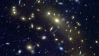 This Hubble image shows the cluster of galaxies MACS0416.1-2403. Bright yellow ‘elliptical’ galaxies can be seen, surrounded by numerous blue spiral and amorphous galaxies. Gravitational arcs can also be seen. This image forms the test data that the machine learning algorithm is applied to, having not previously seen the image. Image credit: NASA / ESA / J. Geach / A. Hocking.