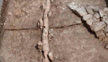 A drainage pipe found at the Legio VI Ferrata’s camp site. Image credit: Jezreel Valley Regional Project.