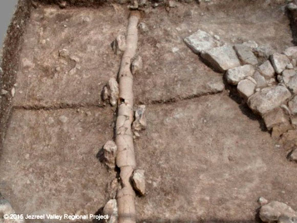 A drainage pipe found at the Legio VI Ferrata’s camp site. Image credit: Jezreel Valley Regional Project.
