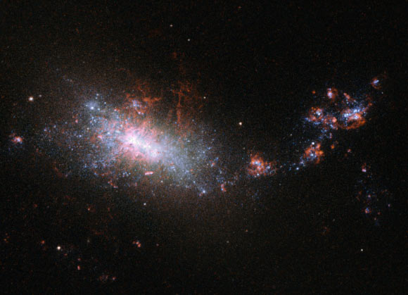 This image shows the dwarf galaxy NGC 1140. Image credit: ESA / Hubble / NASA.