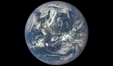 Earth as seen on July 6, 2015 from a distance of one million miles by NASA’s EPIC camera on the DSCOVR satellite. Image credit: NOAA / NASA / U.S. Air Force.