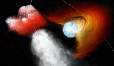 X-ray evidence from NASA’s Chandra Observatory suggests that a clump of stellar material has been jettisoned away from the binary system B1259 at incredibly high speeds. Image credit: NASA / CXC / M.Weiss.