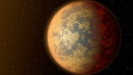 This artist’s impression shows the super-Earth exoplanet HD 219134b. Image credit: NASA / JPL-Caltech.
