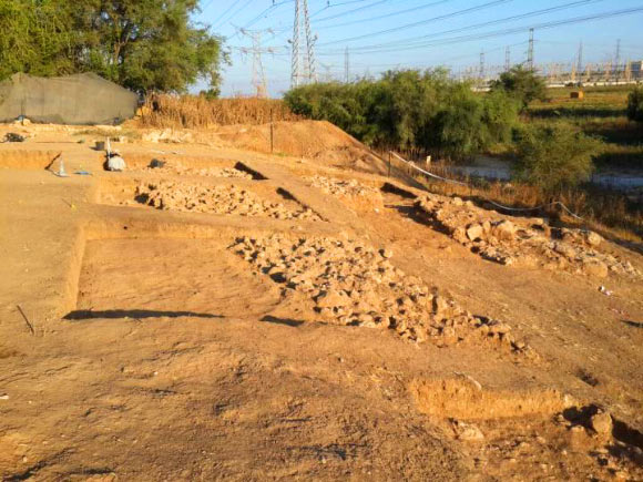 The remains of the city wall of Philistine Gath. Image credit: Prof Aren Maeir, Director, Bar-Ilan University.