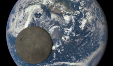 The far side of the Moon and Earth as seen on July 16, 2015 from a distance of one million miles by NASA’s EPIC camera. Image credit: NASA / NOAA.