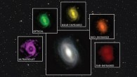 A galaxy from the GAMA survey observed at different wavelengths from the far UV to the far IR. Image credit: ICRAR / GAMA.