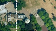 The Airy meridian marked as the ‘Prime Meridian of the World’ (dotted line), and the modern reference meridian indicating zero longitude using GPS (solid line). Image credit: Google Maps / Infoterra Ltd. / Bluesky.