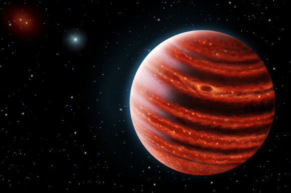 An artistic conception of the young Jovian planet 51 Eridani b. Image credit: Danielle Futselaar / Franck Marchis / SETI Institute.