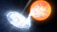 Artist’s impression of a black hole and a normal star. Image credit: L. Calcada / ESO.