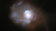 This Hubble image shows the extraordinary galaxy Markarian 231. Image credit: NASA / ESA / Hubble Heritage Team / STScI / AURA / Hubble Collaboration / A. Evans, University of Virginia, Charlottesville / NRAO / Stony Brook University.