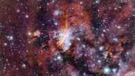 This image snapped by the Wide Field Imager on the 2.2-m MPG/ESO telescope reveals a detailed view of part of the Prawn Nebula, also known as Gum 56. It shows clumps of hot new-born stars nestled in among the clouds that make up the nebula. Image credit: ESO.