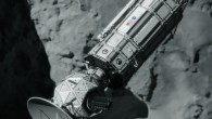 Comet Hitchhiker is a concept for orbiting and landing on comets and asteroids. The idea involves using a carbon nanotube tether to hitchhike on to a comet as it flies by. Image credit: NASA / JPL-Caltech / Cornelius Dammrich.