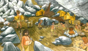 Illustration of every day life in the El Portalon cave during the Neolithic and Copper Age. Image credit: Maria de la Fuente.