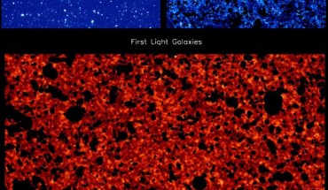 These panels show different components of near-infrared background light detected by the NASA/ ESA Hubble Space Telescope in deep-sky surveys. The one on the upper left is a mosaic of images taken over a ten-year period. When all the stars and galaxies are masked, the background signals can be isolated, as seen in the second and third panels. The one on the upper right reveals ‘intrahalo light’ from rogue stars torn from their host galaxies, and the lower panel captures the signature of the first galaxies formed in the Universe. Image credit: Ketron Mitchell-Wynne / University of California, Irvine.
