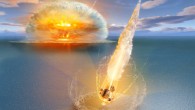 Artist’s conception of two meteorites striking Earth. Image credit: Don Dixon / Erik Sturkell / University of Gothenburg.