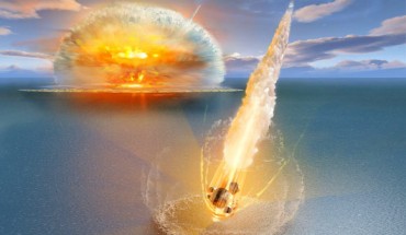 Artist’s conception of two meteorites striking Earth. Image credit: Don Dixon / Erik Sturkell / University of Gothenburg.