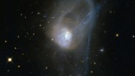 This Hubble image shows NGC 3921, an interacting pair of galaxies in the late stages of its merger. Image credit: NASA / ESA / Hubble / Judy Schmidt, geckzilla.com.