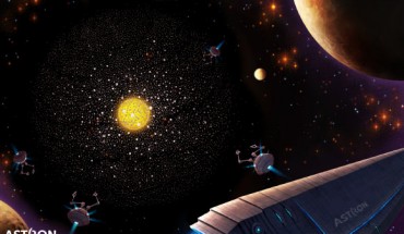 This illustration shows what the activities of a Kardashev Type III civilisation might look like - encapsulating the energy of stars by so-called Dyson spheres is one way to harness enormous energies on galactic scales; the resulting waste heat products should be detectable by telescopes. Image credit: Danielle Futselaar / ASTRON.
