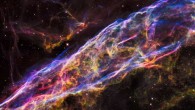 This Hubble image shows a small section of the Veil Nebula. This section of the outer shell of the famous supernova remnant is in a region known as the Witch’s Broom Nebula (NGC 6960). Image credit: NASA / ESA / Hubble Heritage Team.