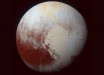This high-resolution image of Pluto was taken by New Horizons on July 14. Pluto’s surface sports a remarkable range of subtle colors, enhanced in this view to a rainbow of pale blues, yellows, oranges, and deep reds. Many landforms have their own distinct colors, telling a complex geological and climatological story that scientists have only just begun to decode. Image credit: NASA / Johns Hopkins University Applied Physics Laboratory / Southwest Research Institute.