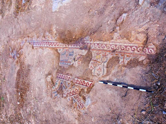 1,500-year-old mosaic map of Chortaso. Image credit: Nikki Davidov / Israel Antiquities Authority.
