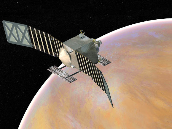 Artist’s concept of NASA’s VERITAS spacecraft. Image credit: NASA / JPL-Caltech.