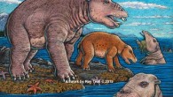 An artist’s rendering of a group of Ounalashkastylus tomidai. Image credit: © Ray Troll.