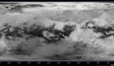 This global digital map of Titan was created using images taken by Cassini’s imaging science subsystem (ISS). The mean radius of Titan used for projection of this map is 1,600 miles (2,575 km). Titan is assumed to be spherical until a control network is created at some point in the future. Image credit: NASA / JPL-Caltech / Space Science Institute.