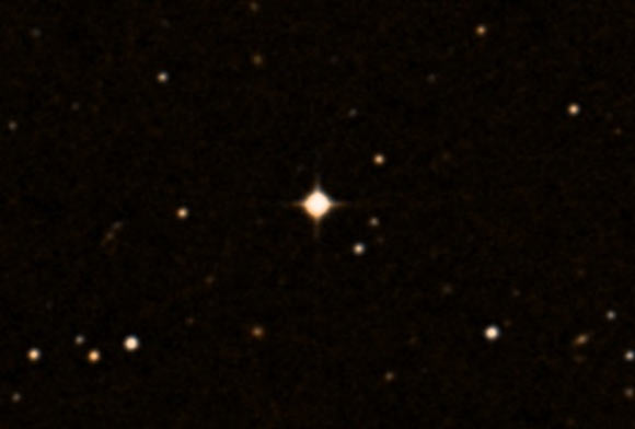 WASP-47 (center). Image credit: DSS2 / Centre de Données astronomiques de Strasbourg / SIMBAD.
