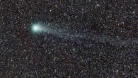 Comet Lovejoy (C/2014 Q2) on February 22, 2015. An international team of scientists has found more than twenty molecules in the comet, including ethyl alcohol and a simple sugar. Image credit: Fabrice Noel.