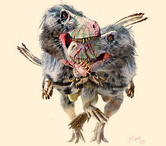 Tyrannosaurus rex and other tyrannosaurid dinosaurs were cannibals, scientists say. Image credit: Luis Rey.