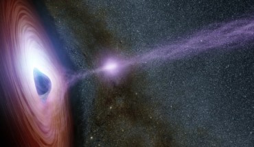 A supermassive black hole is depicted in this artist’s concept, surrounded by a swirling disk of material falling onto it. Image credit: NASA / JPL-Caltech.