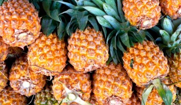 Pineapple (Ananas comosus), on sale on Reunion Island. Image credit: David Monniaux / CC BY-SA 3.0.